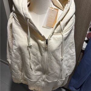 POPFLEX Cream cloud zip hoodie l/xl